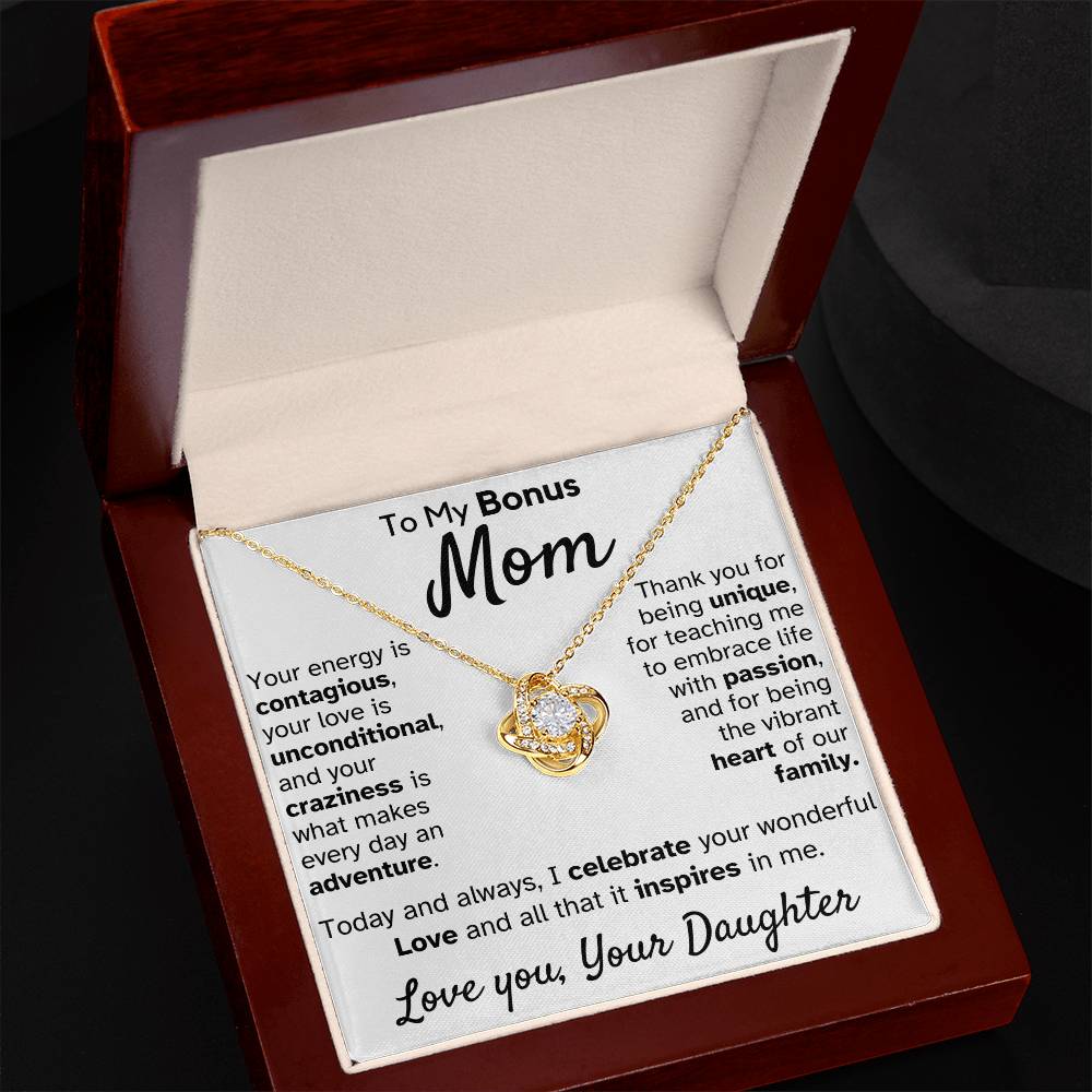 Beautiful Gift for Bonus Mom From Daughter "Your energy is contagious, your love is unconditional" Necklace