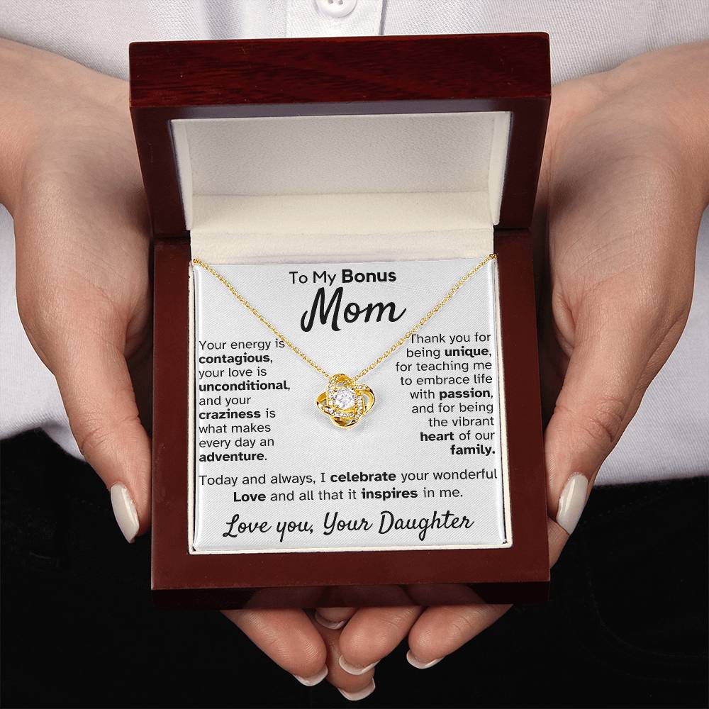 Beautiful Gift for Bonus Mom From Daughter "Your energy is contagious, your love is unconditional" Necklace