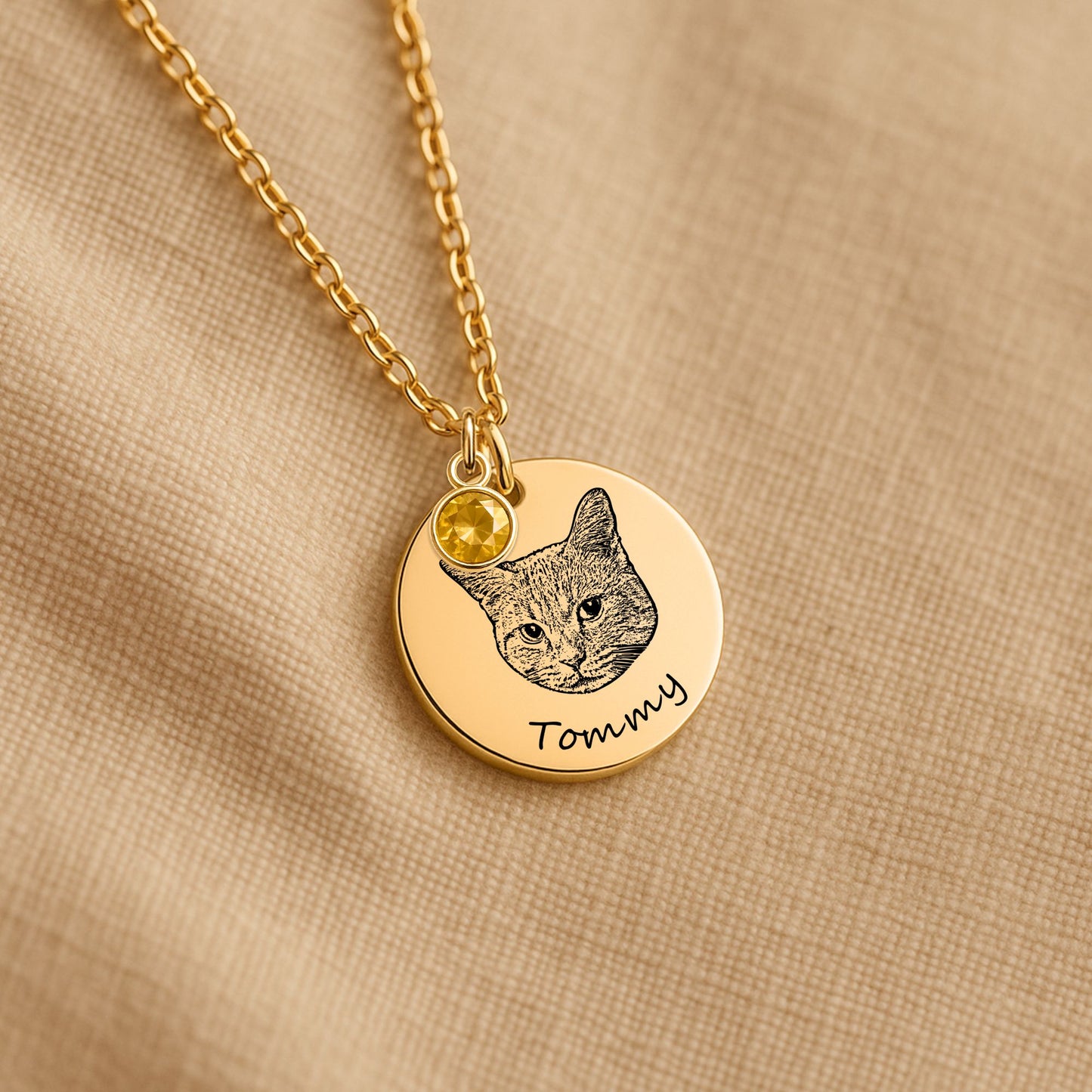 Coin Necklace with Birthstone