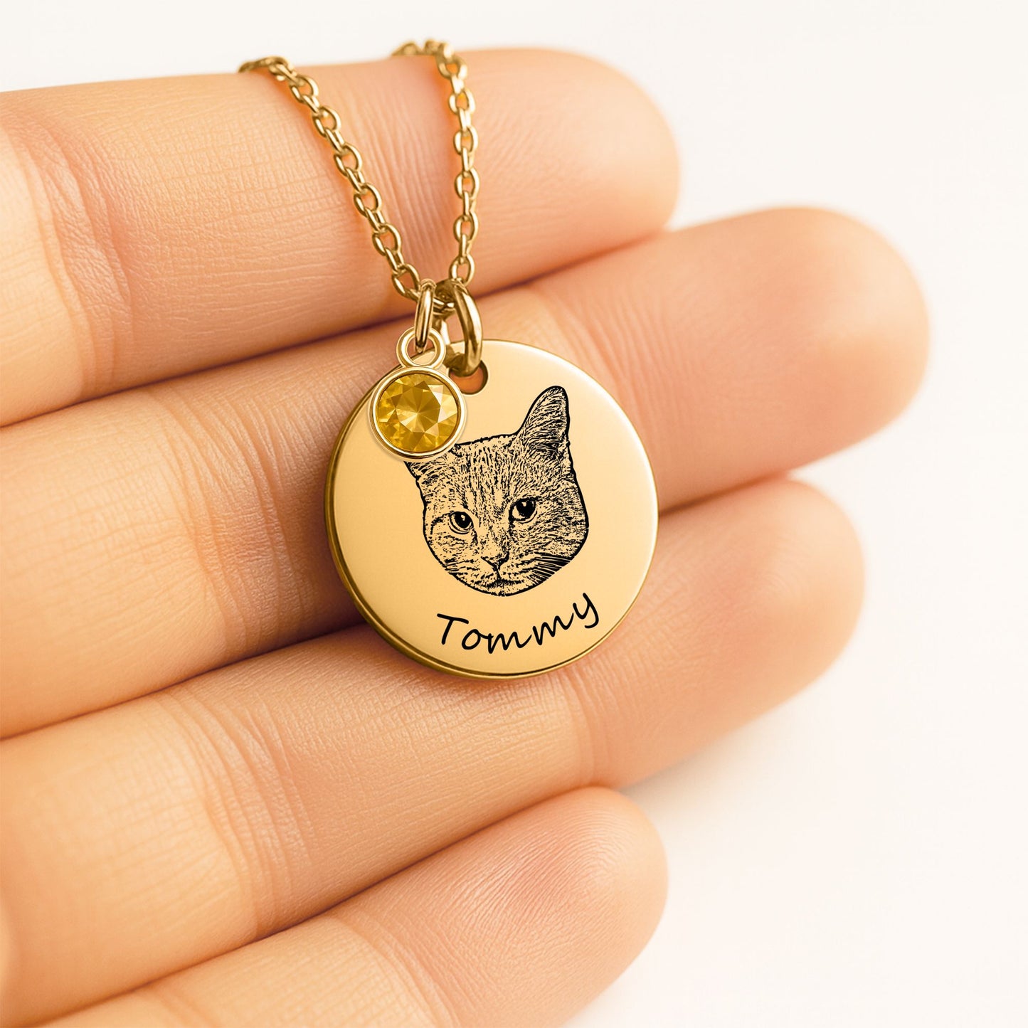Coin Necklace with Birthstone