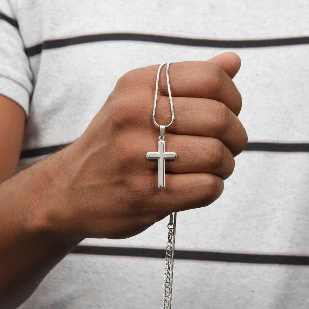 To My Dad - Any man can be a father - Cross Necklace