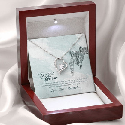 To My Mom - You are the most beautiful - Forever Love Necklace