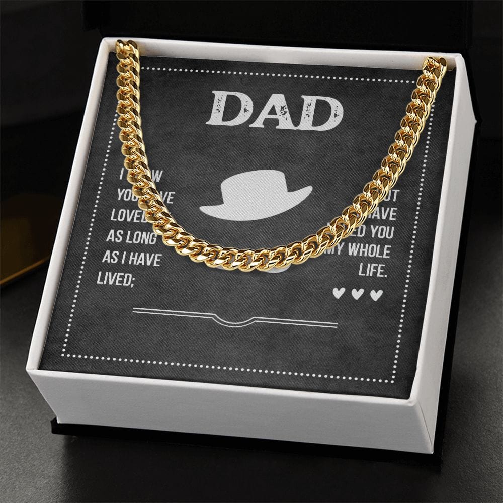 To My Dad - Dad I know you have loved me - Cuban Link Chain