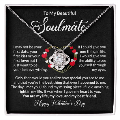 To My Soulmate - Love knot Necklace - Happy Valentine's Day