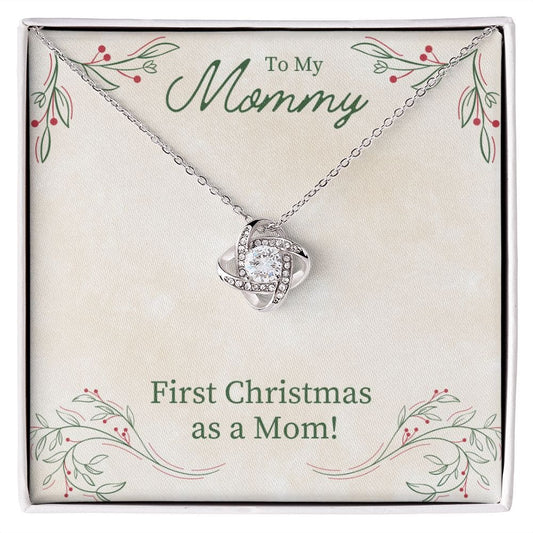 To Mommy - First Christmas - Love Knot Necklace