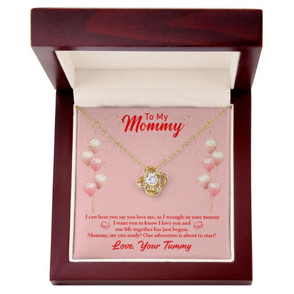 To My Mommy - I can hear you - Love Knot Necklace