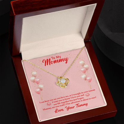 To My Mommy - I can hear you - Love Knot Necklace