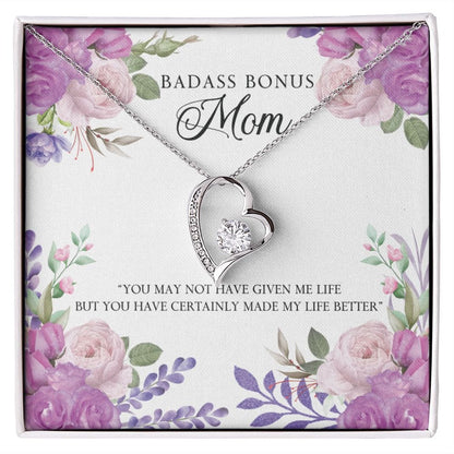 To My Mom - Bad Ass Bonus Mom- Forever Love Necklace