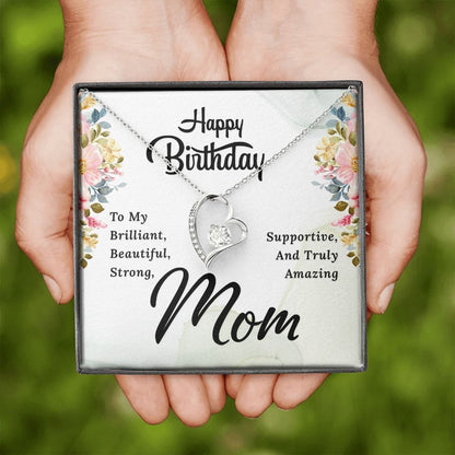 To My Mom - Happy Birthday Mom - Forever Love Necklace