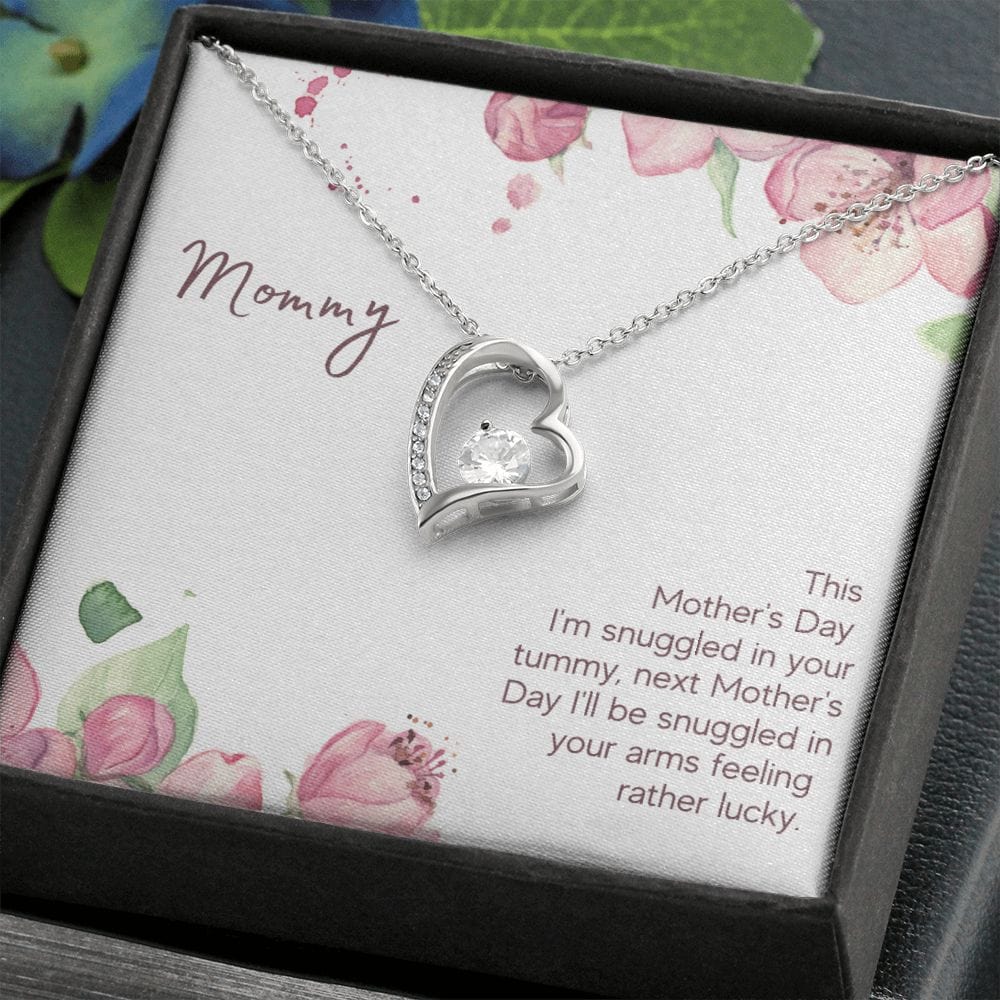 To My Mommy - Snuggled in Your tummy - Forever Love Necklace